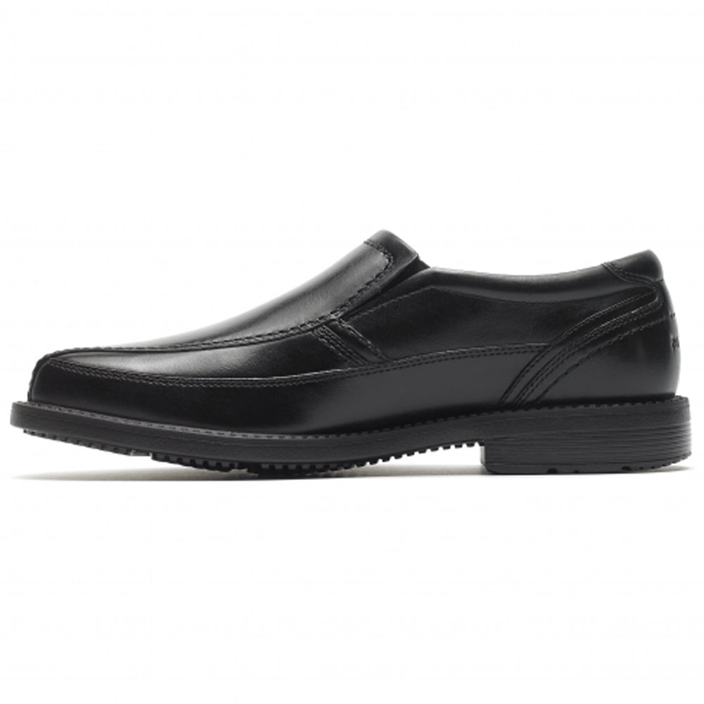 Rockport Mens Slip-On Black - Style Crew Bike Toe - UK 967-BGZVXY